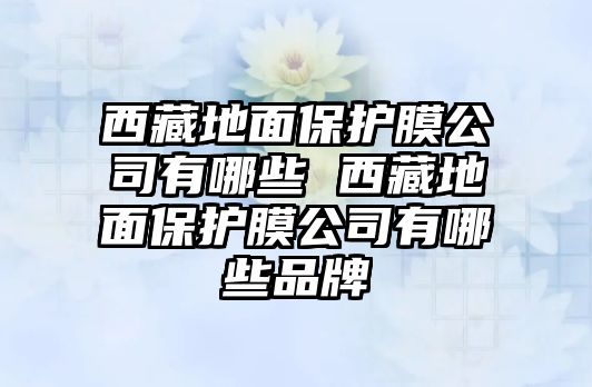 西藏地面保護(hù)膜公司有哪些 西藏地面保護(hù)膜公司有哪些品牌