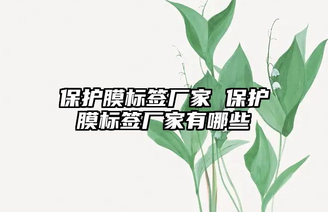 保護(hù)膜標(biāo)簽廠家 保護(hù)膜標(biāo)簽廠家有哪些