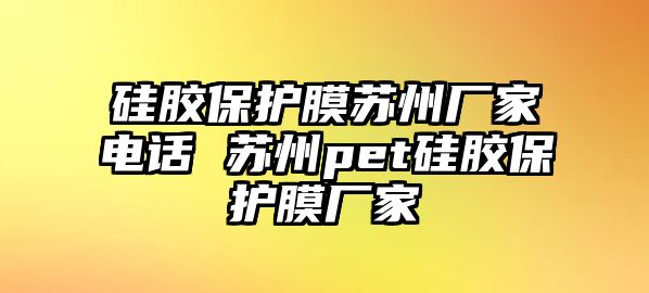 硅膠保護(hù)膜蘇州廠家電話 蘇州pet硅膠保護(hù)膜廠家