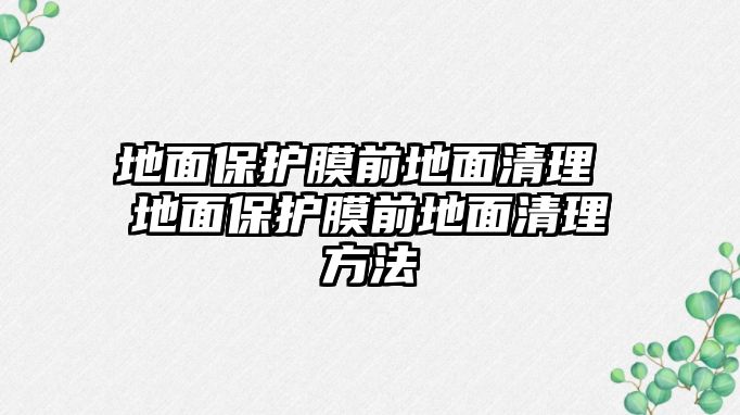 地面保護(hù)膜前地面清理 地面保護(hù)膜前地面清理方法