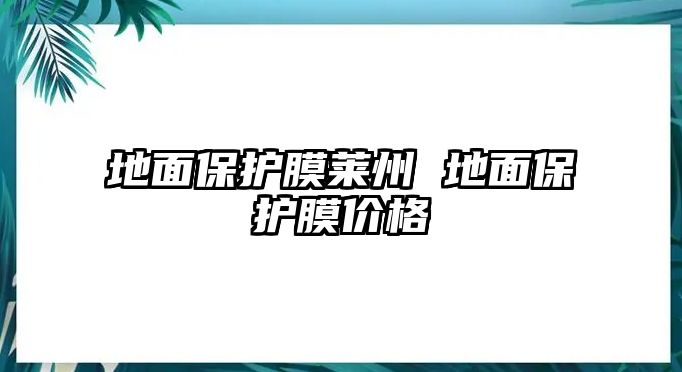 地面保護(hù)膜萊州 地面保護(hù)膜價(jià)格