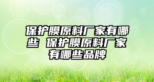 保護(hù)膜原料廠家有哪些 保護(hù)膜原料廠家有哪些品牌