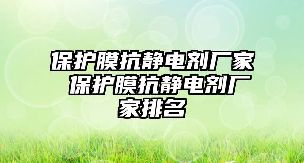 保護(hù)膜抗靜電劑廠家 保護(hù)膜抗靜電劑廠家排名