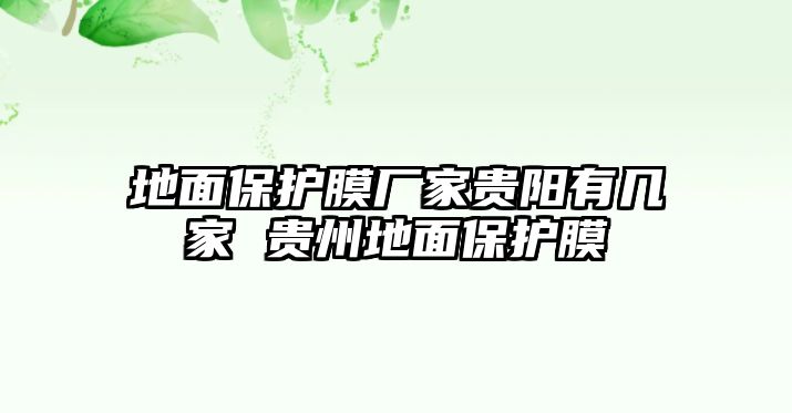 地面保護(hù)膜廠家貴陽有幾家 貴州地面保護(hù)膜