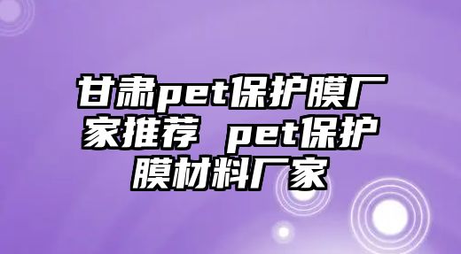 甘肅pet保護(hù)膜廠家推薦 pet保護(hù)膜材料廠家