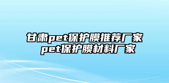 甘肅pet保護(hù)膜推薦廠家 pet保護(hù)膜材料廠家