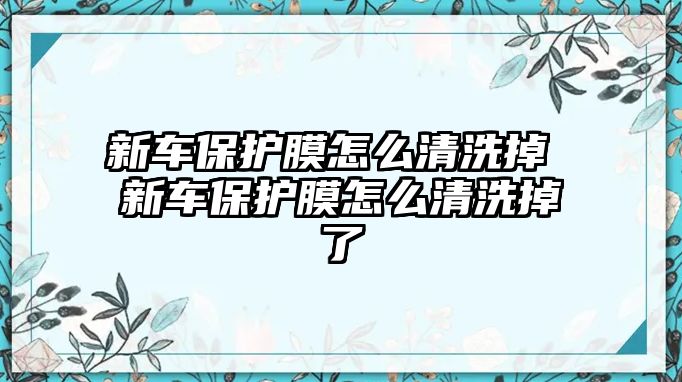 新車保護(hù)膜怎么清洗掉 新車保護(hù)膜怎么清洗掉了