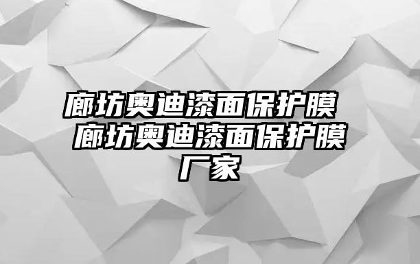 廊坊奧迪漆面保護(hù)膜 廊坊奧迪漆面保護(hù)膜廠家