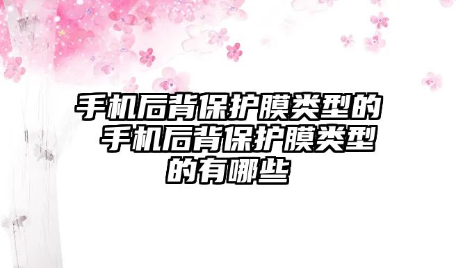 手機(jī)后背保護(hù)膜類型的 手機(jī)后背保護(hù)膜類型的有哪些