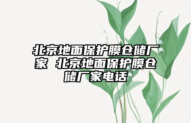 北京地面保護(hù)膜倉儲廠家 北京地面保護(hù)膜倉儲廠家電話