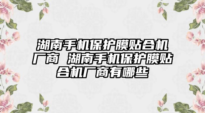 湖南手機(jī)保護(hù)膜貼合機(jī)廠商 湖南手機(jī)保護(hù)膜貼合機(jī)廠商有哪些